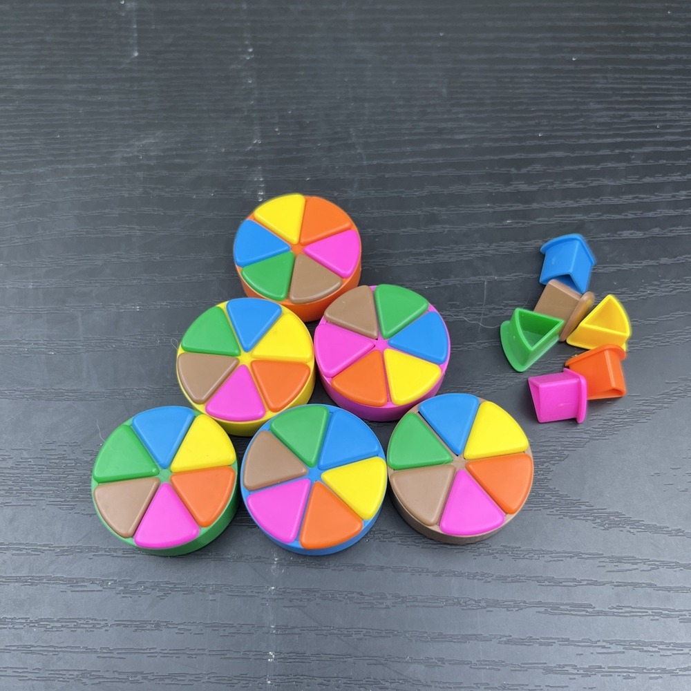 Trivial Pursuit Replacement Parts Set of 6 Pie Tokens with Wedges